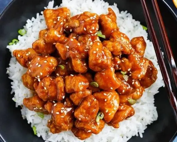 gourmet-kitchen - Orange Chicken with Chow Mien