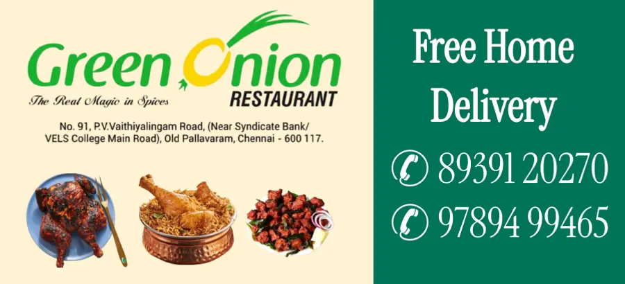 Menu image of Green onion restaurant's menu - chennai | restaurants in chennai