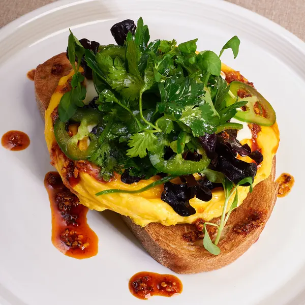 ground-support-cafe - Chili Crisp Scramble Toast