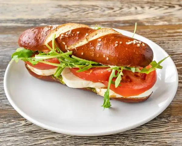 hahdough-german-bakery - Mozarella / Tomato Pretzel Roll Sandwich