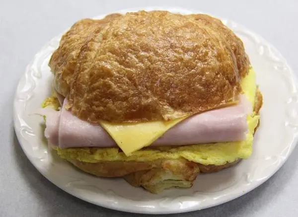 happy-donut - Meat with Eggs & Cheese on Croissant