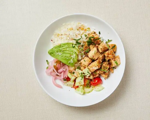 healthyish-keto-bowls - Chicken Kebab Rice Bowl