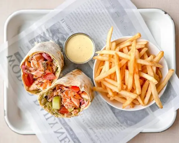 healthyish-mediterranean-bowls - Mediterranean Salmon Wrap w Fries