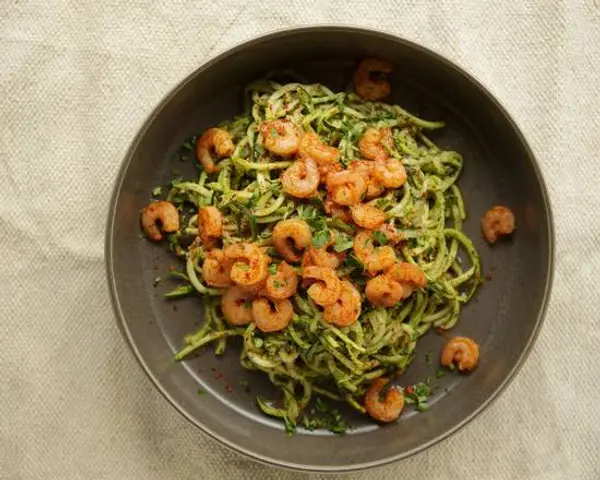 healthyish-republic - Keto Shrimp Pesto Zoodle