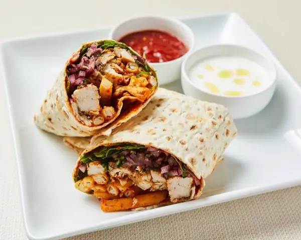 healthyish-republic - Mediterranean Chicken Wrap w Fries