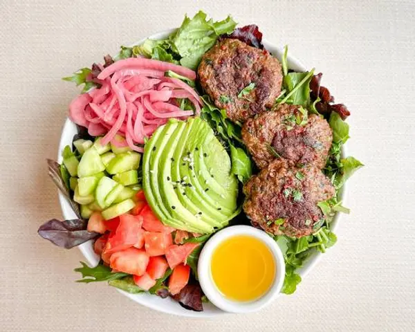 healthyish-republic - Mediterranean Beef Meatball Salad