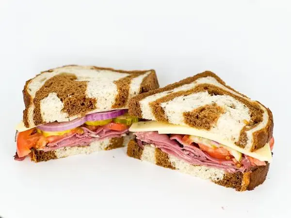 heroes-cafe - Pastrami and Swiss Sandwich