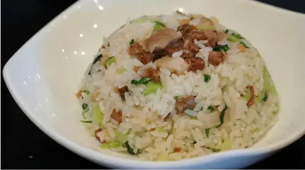 i-shanghai-delight - Braised Rice with Green Vegetables & Salted Pork (咸肉菜饭)