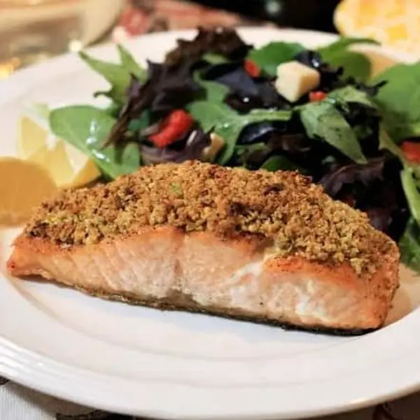 intimo-wine-bar-restaurant - Chile Pistachio Encrusted Salmon