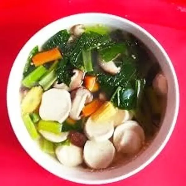 iqan-bakar-cheras-kampung-bharu - Sup Sayur + Fishball