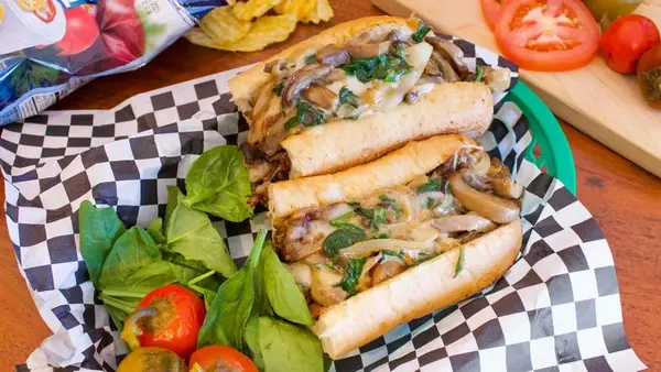 jakes-steaks - Spinach & Mushroom Cheesesteak