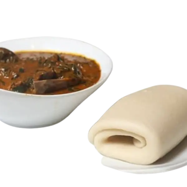 kalabash - Pounded Yam w Ogbono Soup