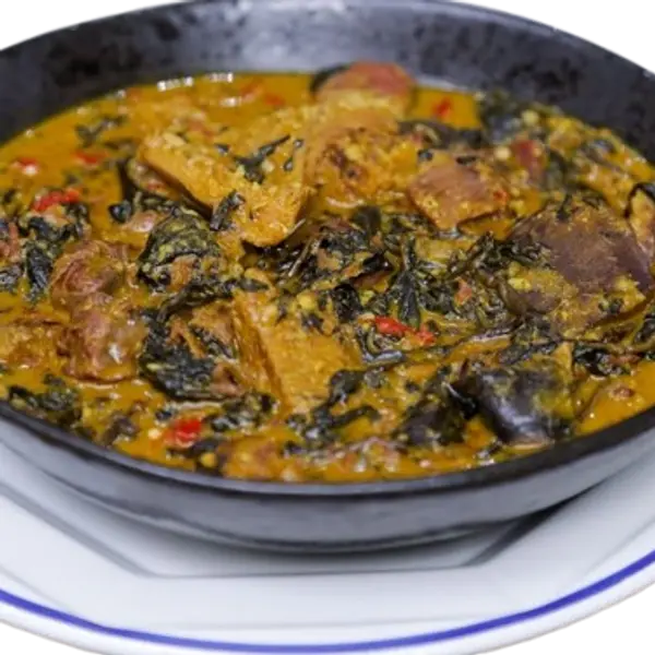 kalabash - Amala w Bitter Leaf Soup