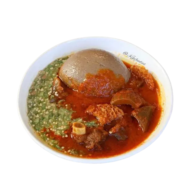 kalabash - Amala w Okro Soup