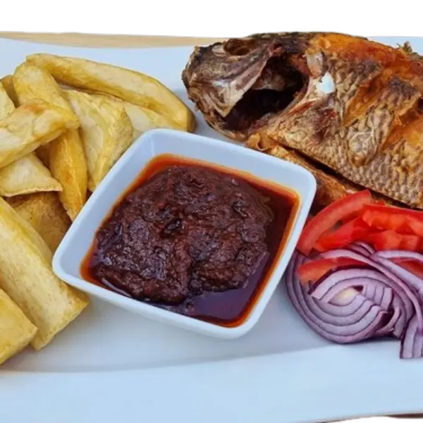 kalabash - Fried Yam/Plantain w Tilapia