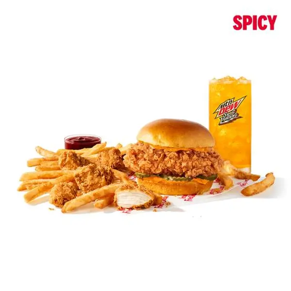 kfc - Spicy Chicken Sandwich + Nuggets Big Box Meal