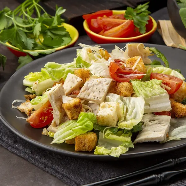 khazri-recreation-and-health - Caesar salad with chicken fillet