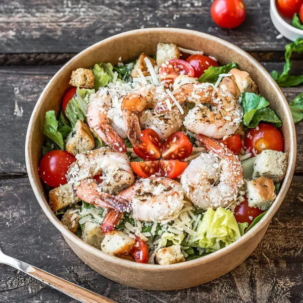 khazri-recreation-and-healthseaside-cafe - Caesar salad with shrimp