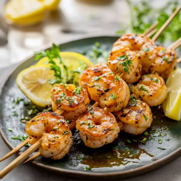 krill-dine-in-style-restaurant - Garlic butter prawn skewers