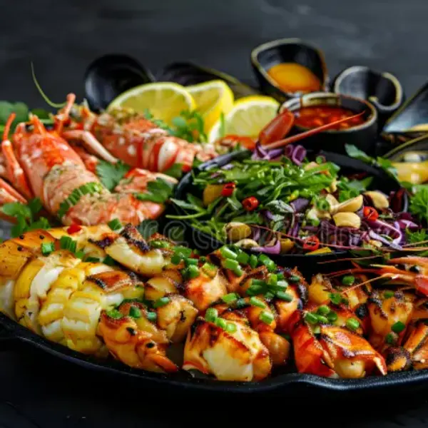 krill-dine-in-style-restaurant - Mix Grilled Seafood Platter