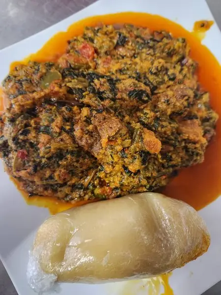 latha-african-style-bbq - EGUSI SOUP WITH FUFU