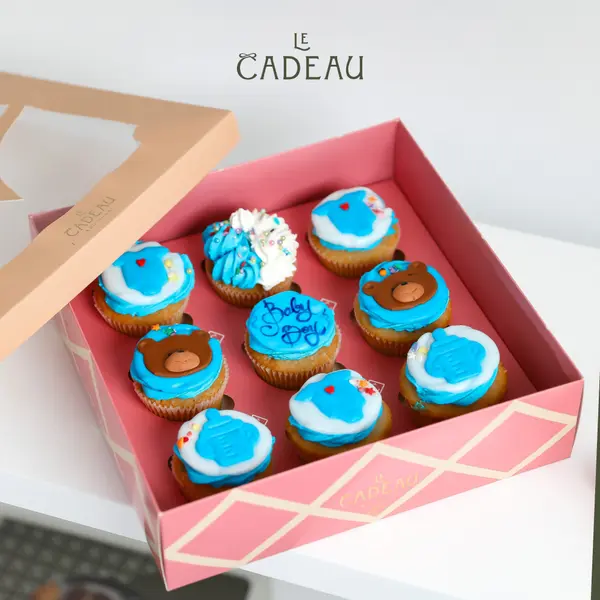 le-cadeau - Baby Cupcake Box - Blue