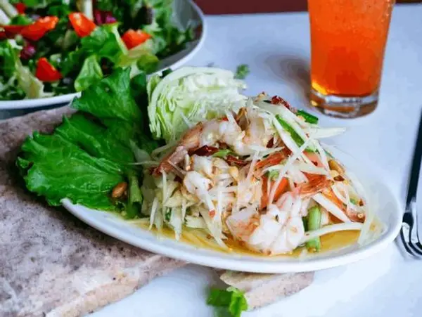 lers-ros-thai - Papaya Salad Grilled Shrimps