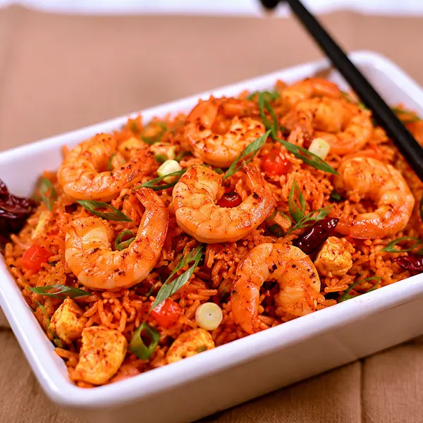 luxury-cafe - Schezwan prawn fried rice