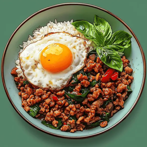 luxury-cafe - Pad kra pao rice