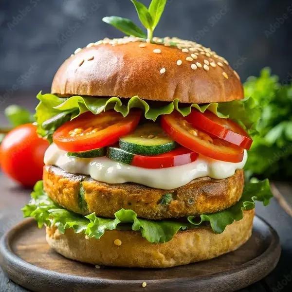 luxury-cafe - Veg Cheese Burger