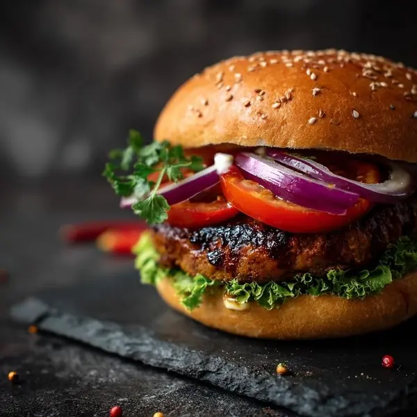 luxury-cafe - Tandoori Chicken Burger