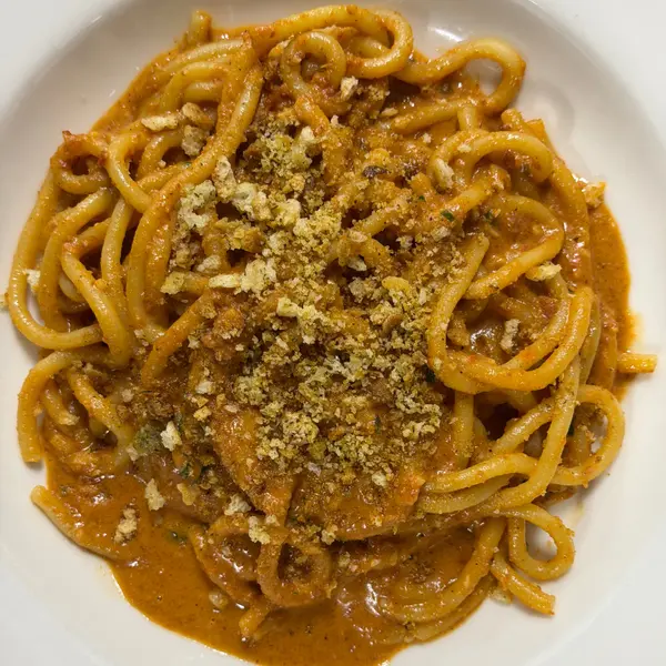 maccheroni-republic - Bigoli con Nduja piccante, pane grattugiato