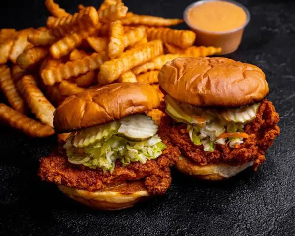 main-chick-hot-chicken - Combo 6 - 2 Dark Meat Sandwiches, Fries