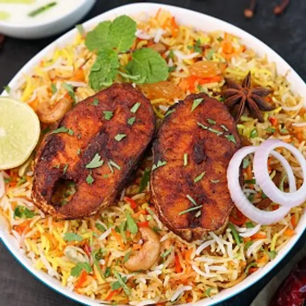 malik-biryani-barbecue-restaurant - Fish Biryani 2 Pcs.