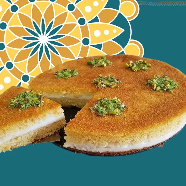 maraheb - BASBOUSA WITH CREAM   بسبوسة بالقشطة