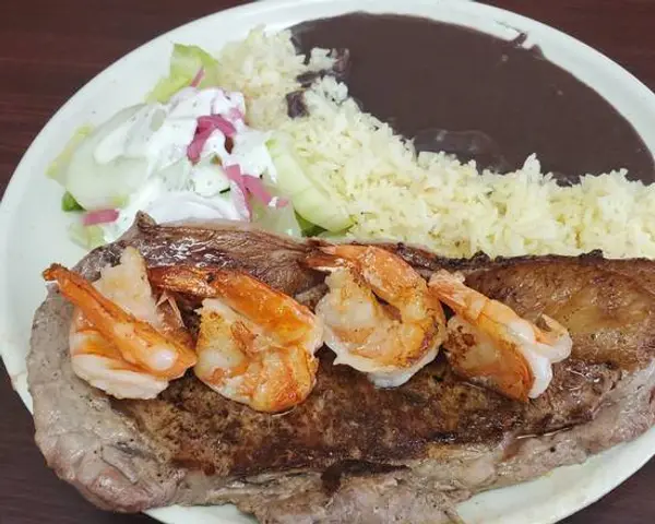 mi-yucatan - Ribeye steak  with Prawns