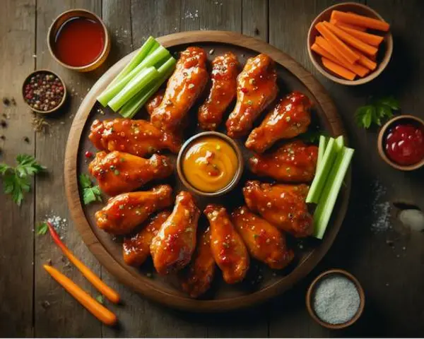 monster-mac-wings - 6 Wings - Served with Celery & Carrots, Ranch or Blue Cheese