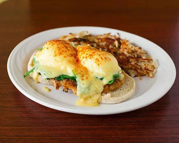 moz-cafe-inc - Crabcake Florentine Benedict