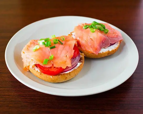 moz-cafe-inc - #4 Cream Cheese Lox Tomato Red Onion Capers Bagel