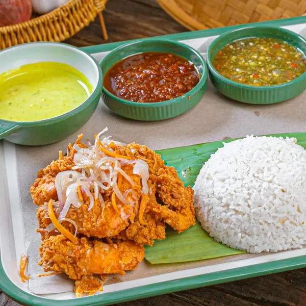 nasi-dulang-daun-pisang-bangi-al - DULANG UDANG GORENG