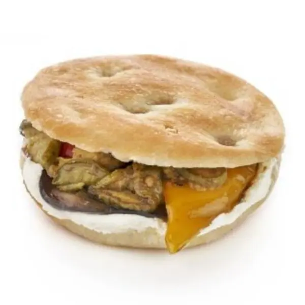 natural-life - ميني فوكاشيا بالخضروات المشوية و جبنة الكريمية / Focaccia sandwich vegetarian Mini