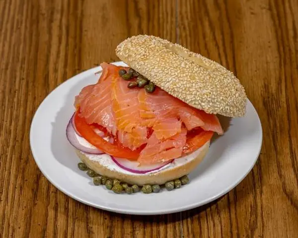 new-york-bagel-sandwiches - Smoke Salmon & Cream Cheese Sandwich