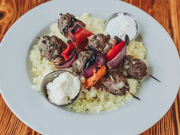 nicholas-restaurant - Beef Kafta Kabob Plate