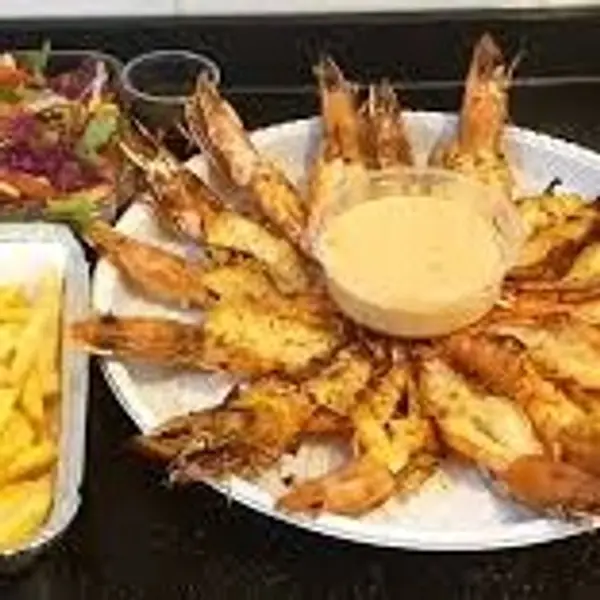 ocean-anari-restaurant-e-lounge-bar - Gambas Grelhadas com molho especial e Batata Frita