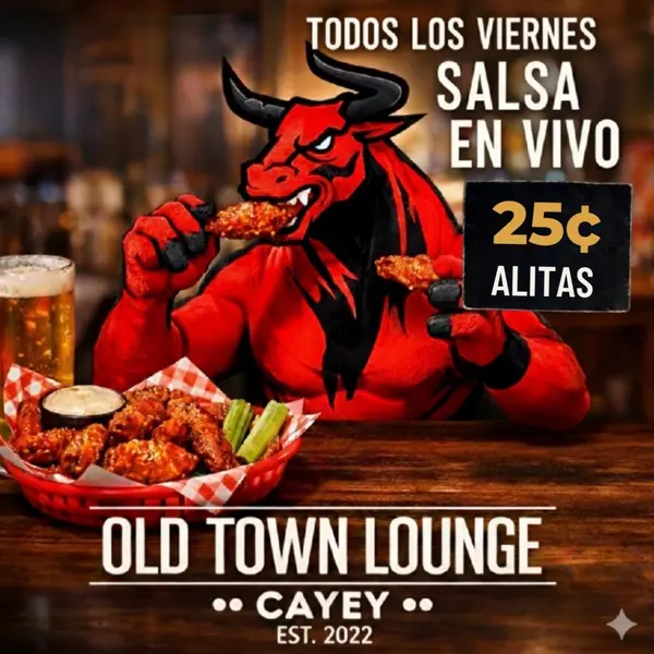 old-town-lounge-cayey - Viernes Alitas 25 Centavos