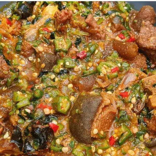 olori-african-cuisine - OKRO SOUP (ALASEPO) SERVED WITH ANY SWALLOW