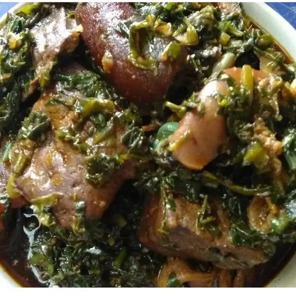 olori-african-cuisine - PLATE OF AFANG SOUP ONLY