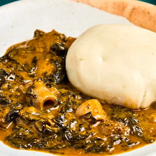 olori-african-cuisine - Bitterleaf soup and swallow