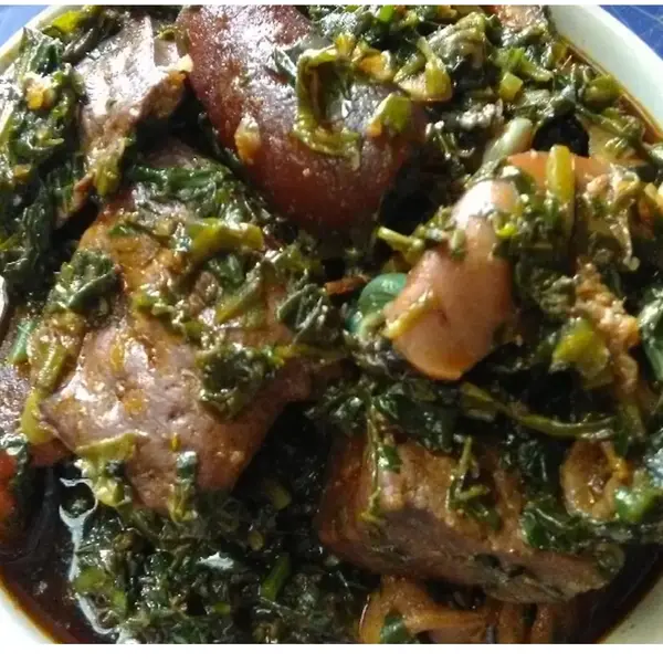 olori-african-cuisine - SOPA AFANG SERVIDA CON CUALQUIER TRAGON