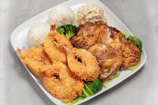 ono-hawaiian-bbq - Shrimp & BBQ Chicken Combo